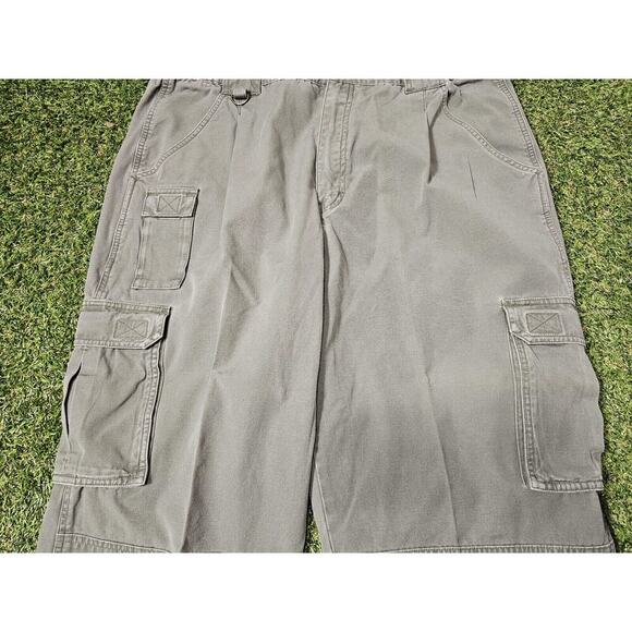 Cabela’s Trail Hiker Cargo Pants Men’s 40 Green Pockets Elastic Waist Canvas - Picture 2 of 8
